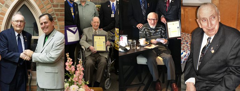 Brethren Recognized for  70 & 75 Years of Masonic Service