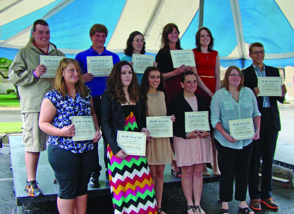 2014 Scholarship Winners: Alex Thomas, Shelby Adkins, Emily Sparks, Erin McNulty, Trevor Cope, Julia Kennedy, Ashley Morhidge, Samantha Parker, Cody Uhler, Sarah Clark, Jason Close, Emily Marsteller, Victoria Hutchinson, Cheyenne Rogers, Kelsey Fields, Charles Mann, Samantha Schrader, Lauren Beck, Lyndsay Hagemeyer, Ashlyn Mitchell
