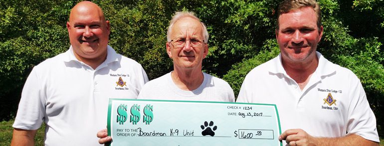 Western Star Lodge Makes Donation to Boardman Police Department